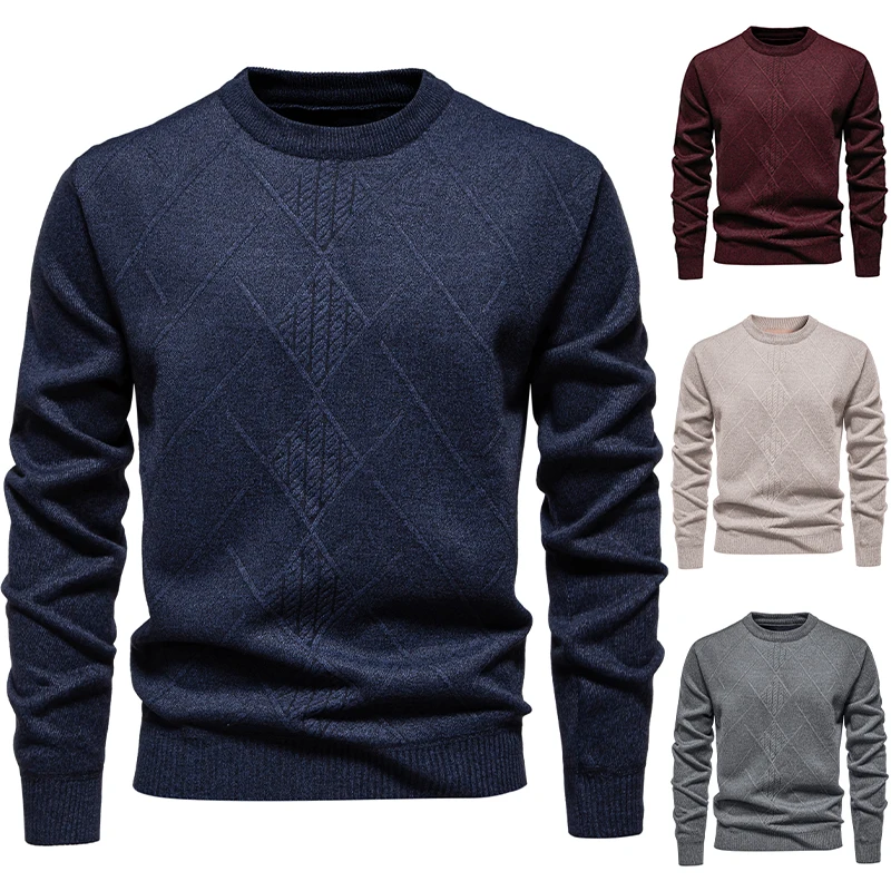 Warm Thick Men Crew Neck Pullo - Interior Design Warm 评论和价格