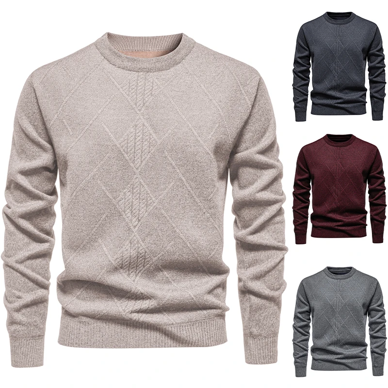 Warm Thick Men Crew Neck Pullo - Interior Design Warm 评论和价格