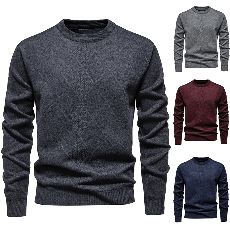 Warm Thick Men Crew Neck Pullo - Interior Design Warm 评论和价格