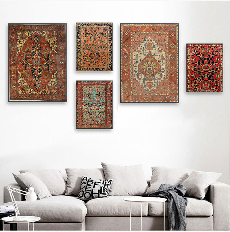 (No frame)1pcsOriental Rugs Pa - Printed Rug Abstract 评论和价格