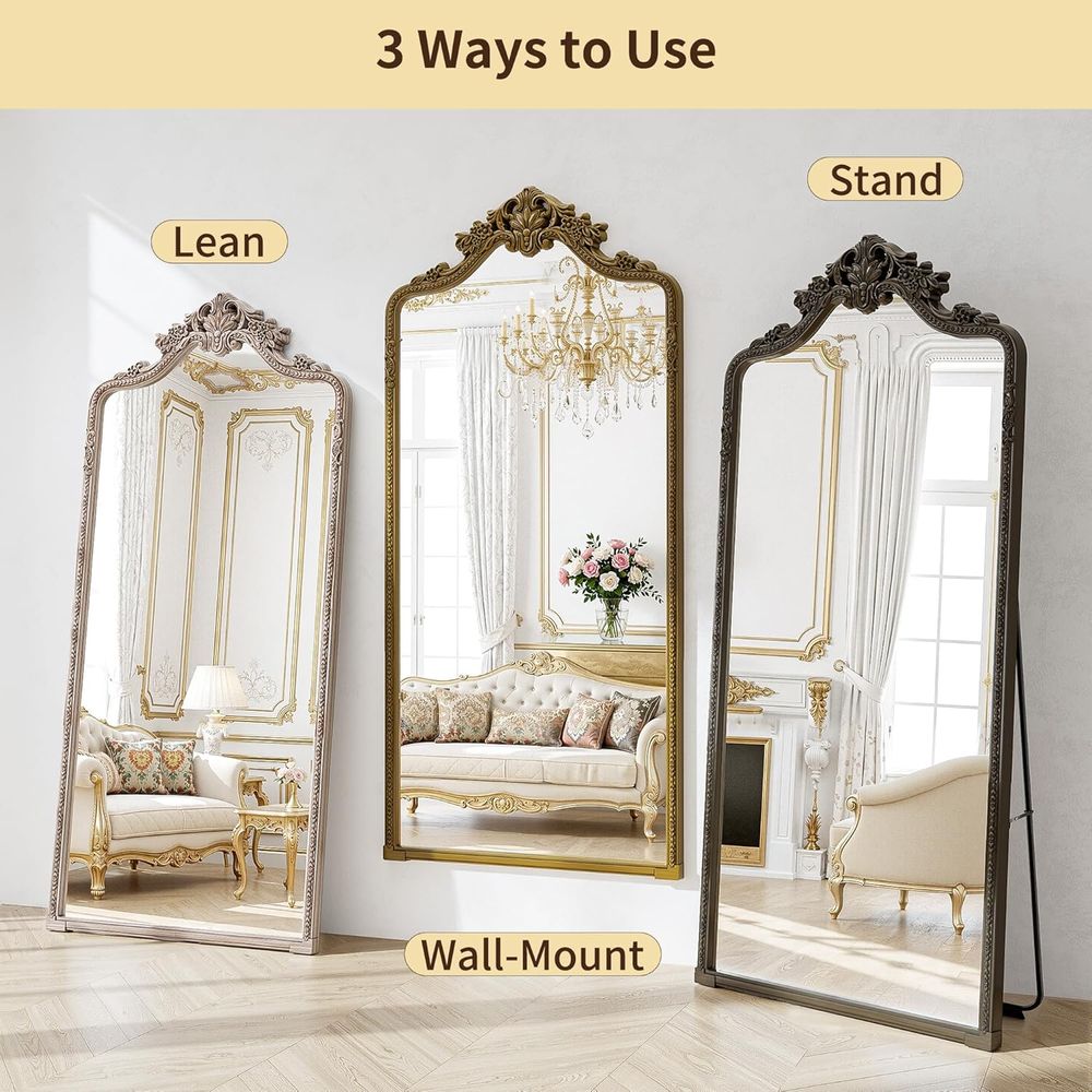 Wall Mount Arched ull Length M - Arch Mirror Leaning 评论和价格